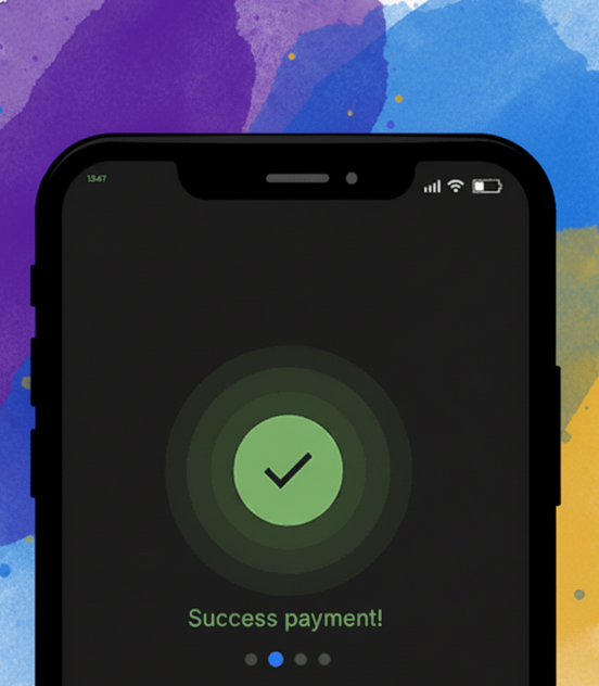 A smartphone displaying a 'Payment Successful' message